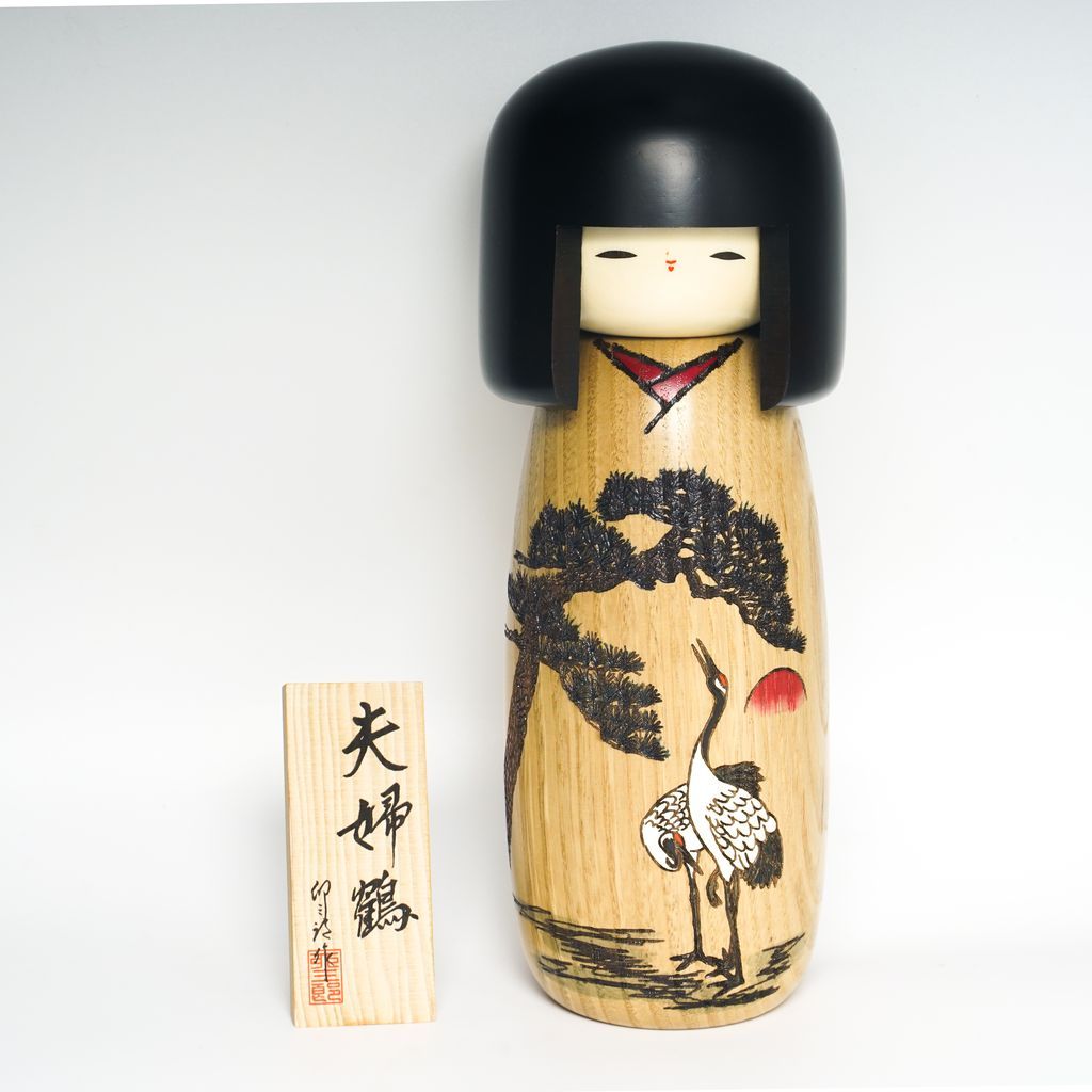 Kokeshi doll "Meototsuru(Married Couple)"
