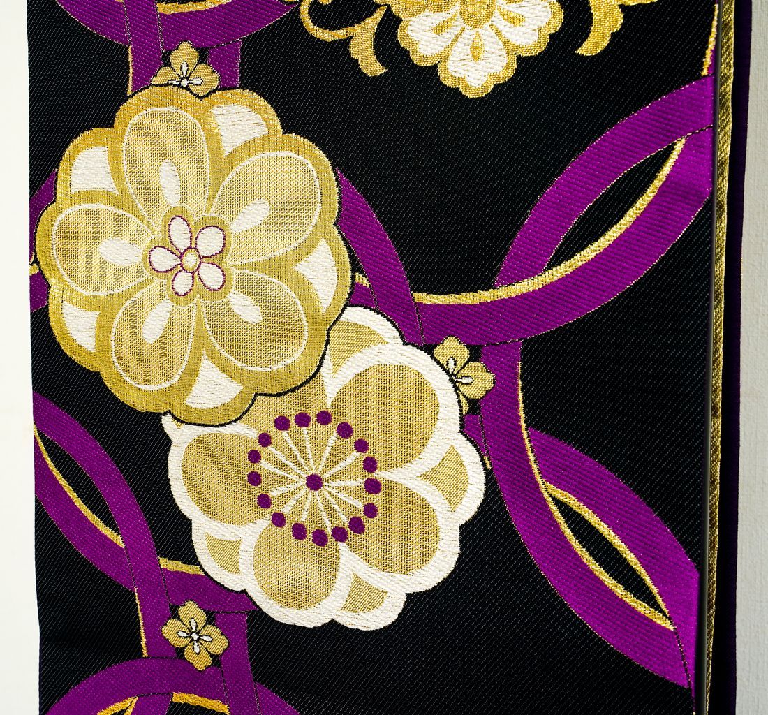 Nishijin-Ori Textile Obi Sash “Gold & Purple“