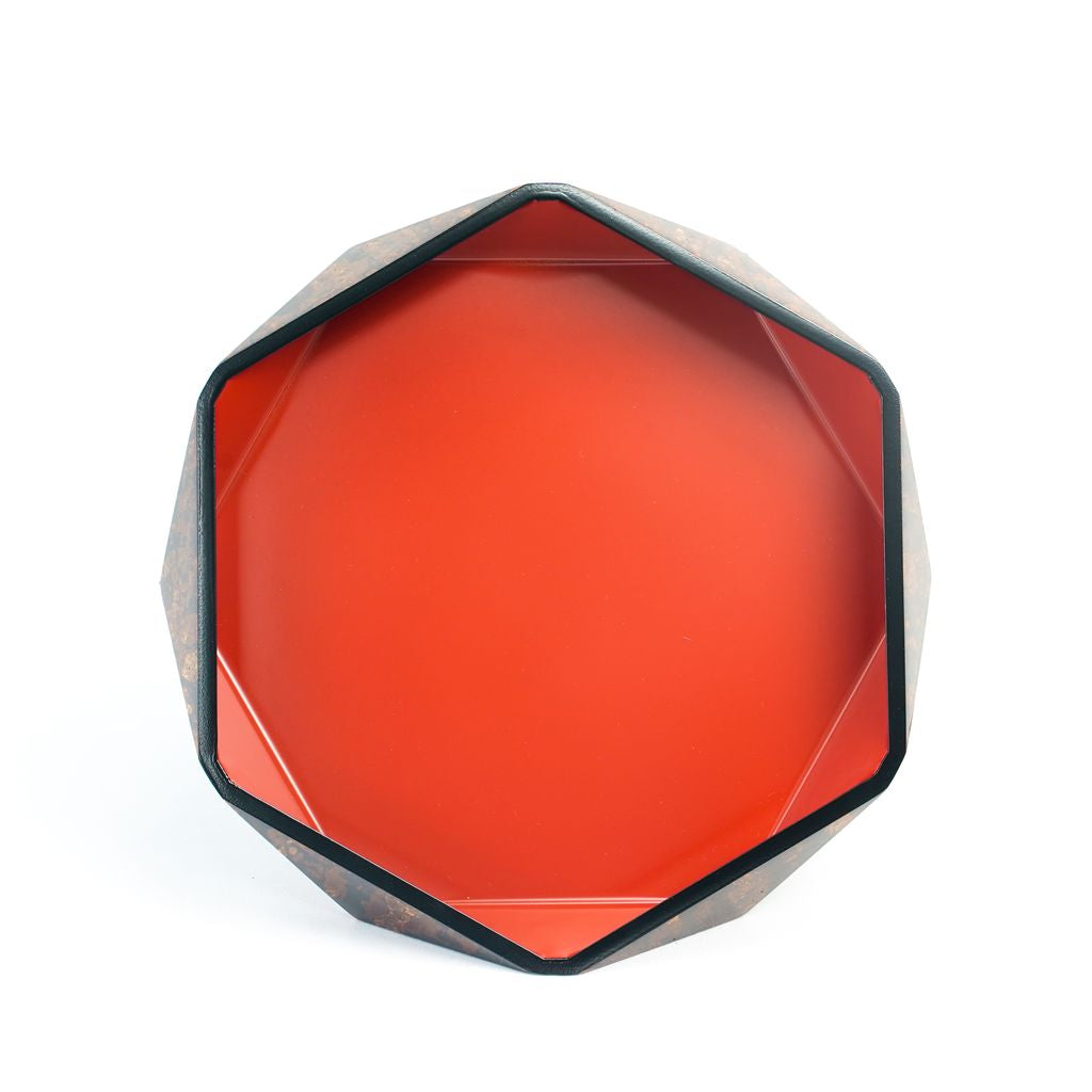 Kabazaiku Cherry Bark Small Tray "Diamond-shaped Tray" Red (Small)