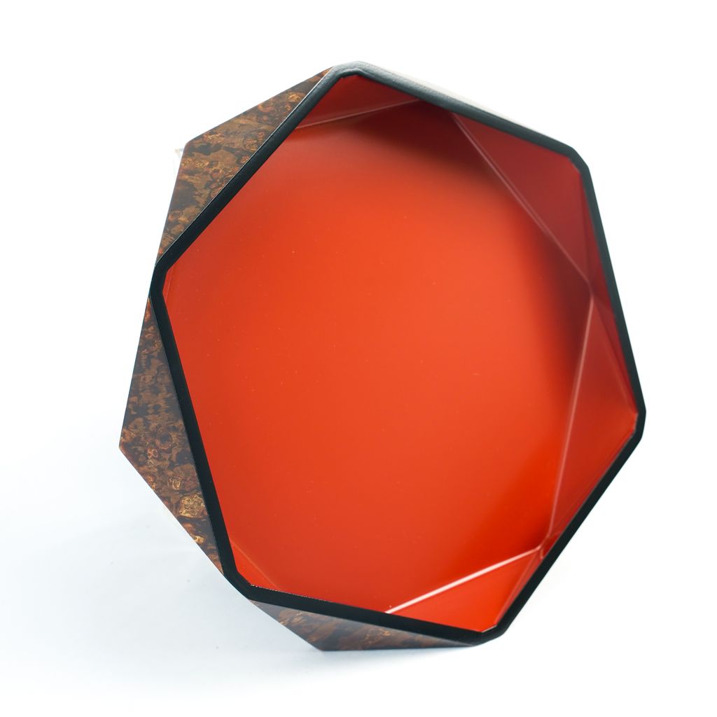 Kabazaiku Cherry Bark Small Tray "Diamond-shaped Tray" Red (Small)