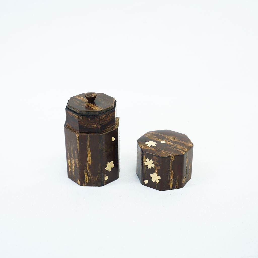 Kabazaiku Cherry Bark Tea Caddy "Octagonal Sakura"