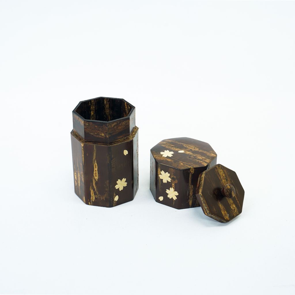 Kabazaiku Cherry Bark Tea Caddy "Octagonal Sakura"