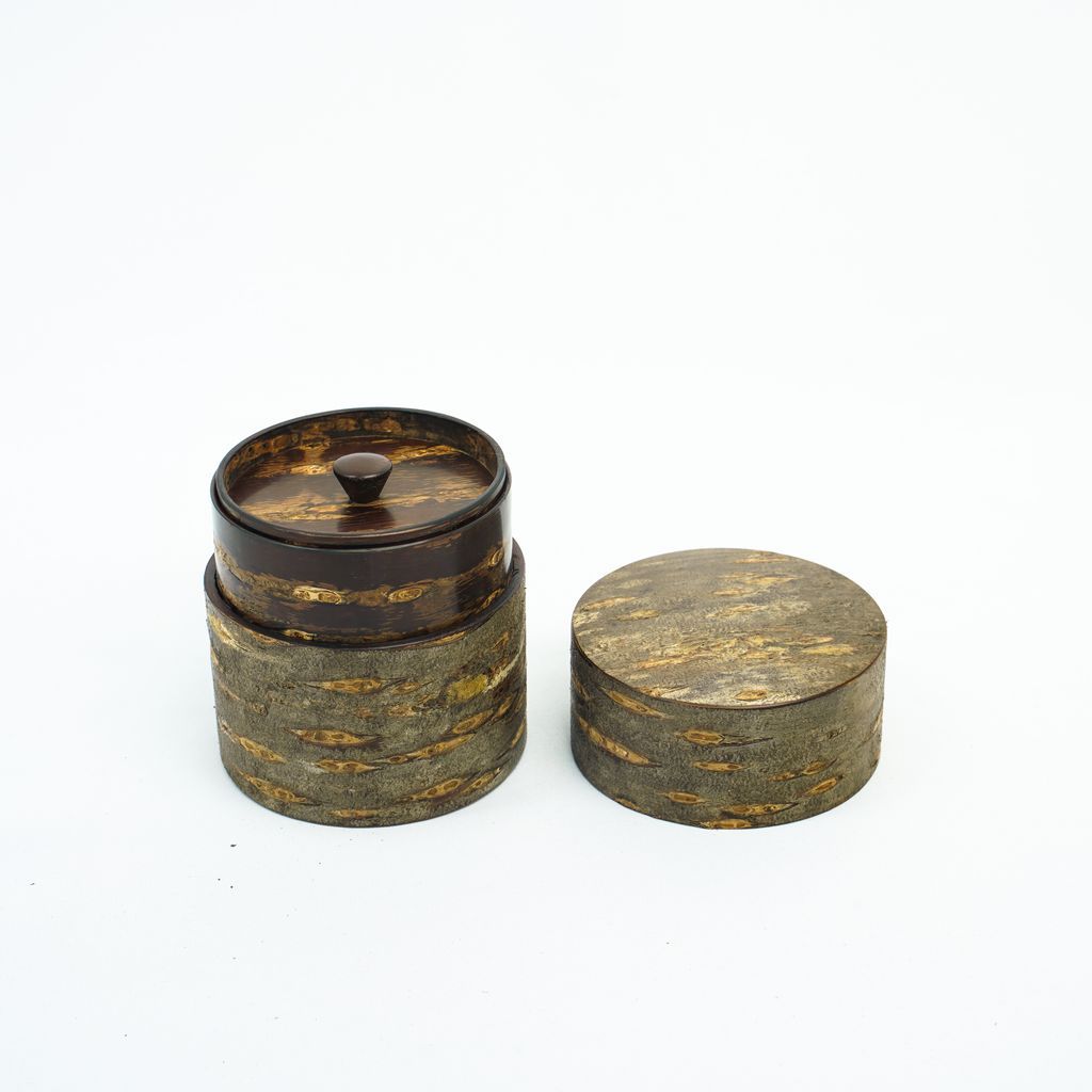 Kabazaiku Cherry Bark Tea Caddy "Natural Finish" (Small)