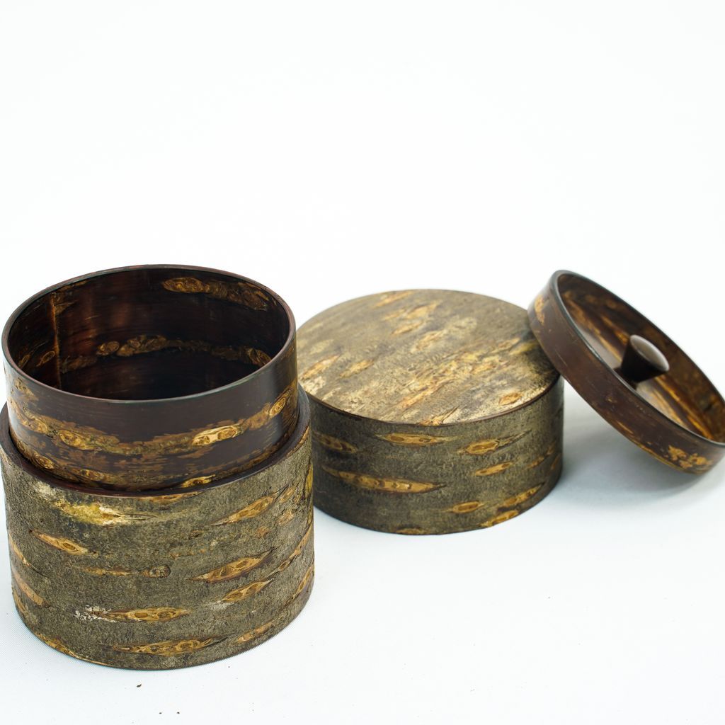 Kabazaiku Cherry Bark Tea Caddy "Natural Finish" (Small)
