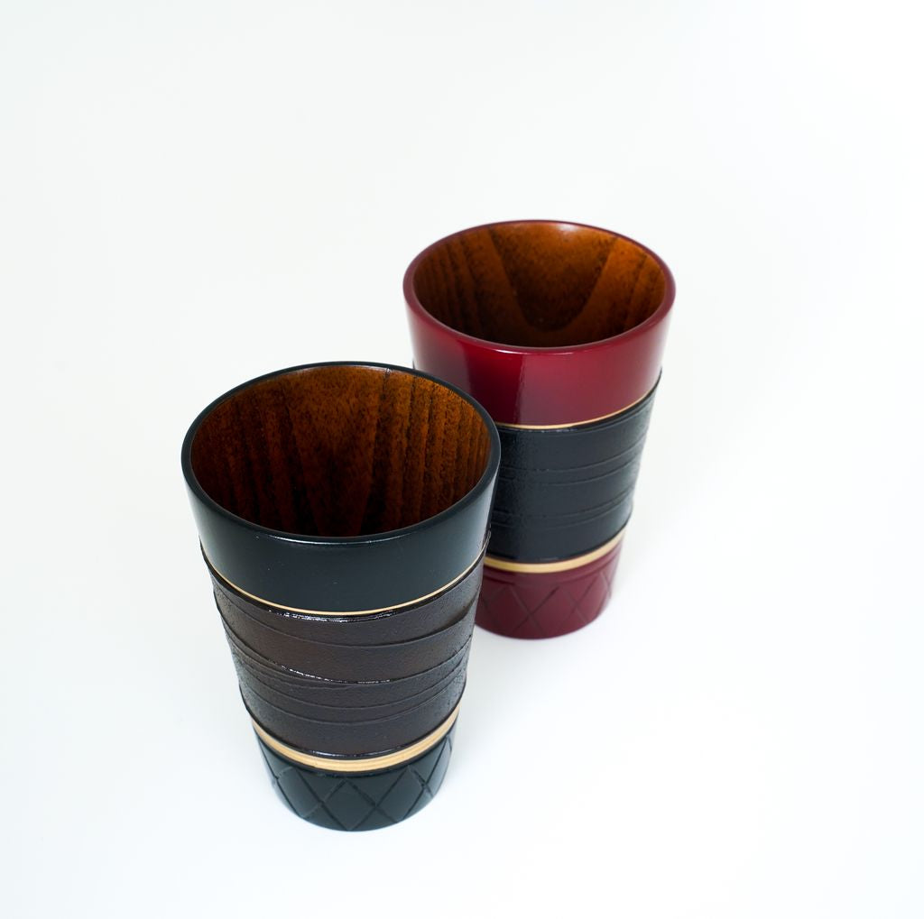 Lacquerware Cup Set of 2p "Sabi-rokuro"