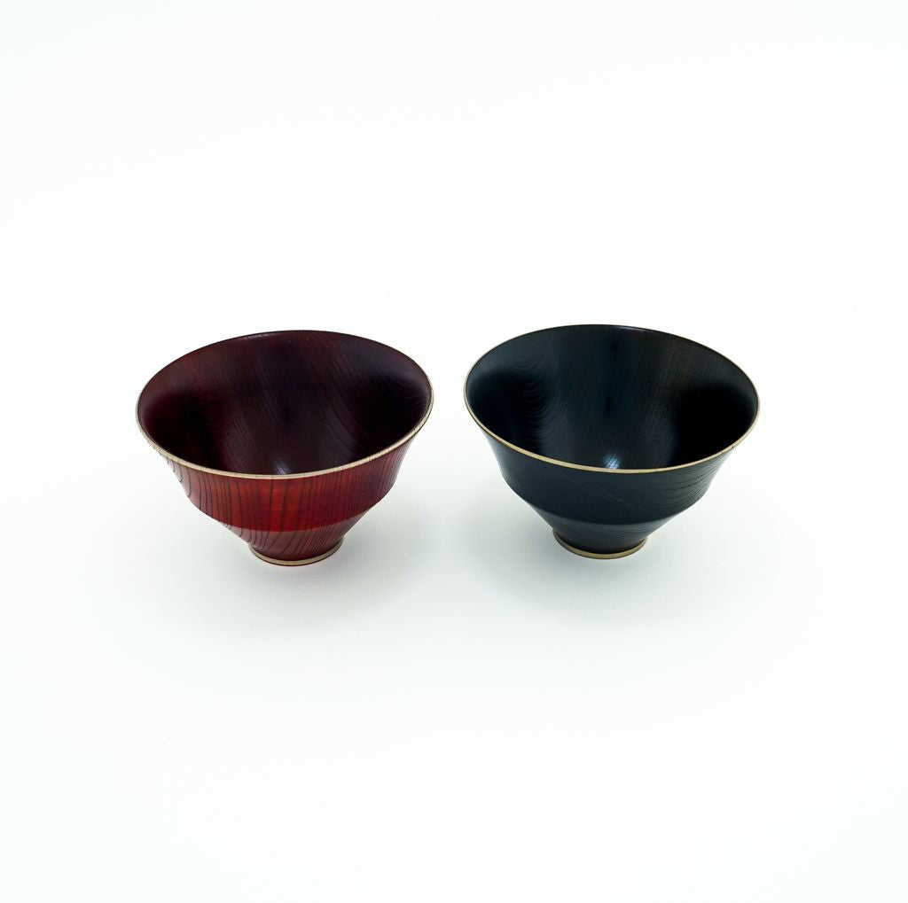 Lacquerware Bowl Set of 2p "Rin" Fuki-urushi Yamanaka lacquerware