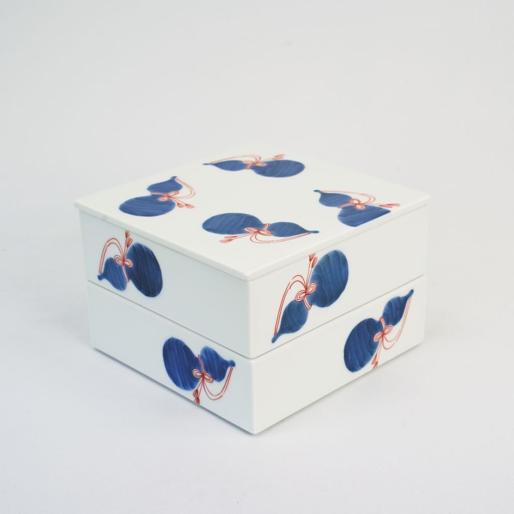 Hasami Ware Two-layered Stacking Box "Gourds"