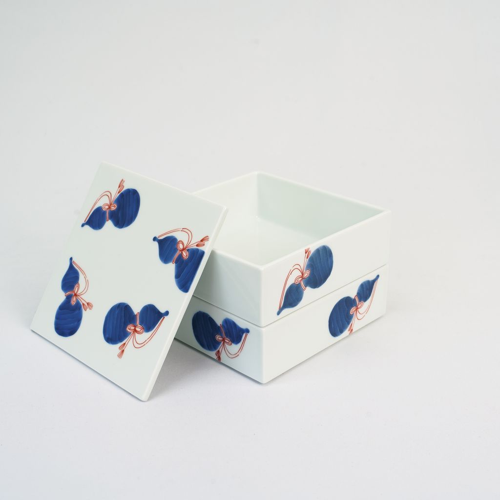 Hasami Ware Two-layered Stacking Box "Gourds"