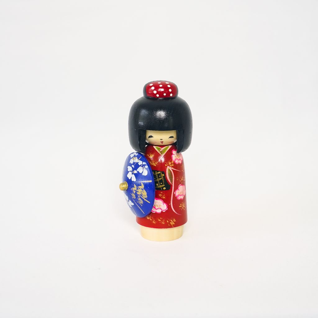 Kokeshi doll "Higasa (Parasol) Red "