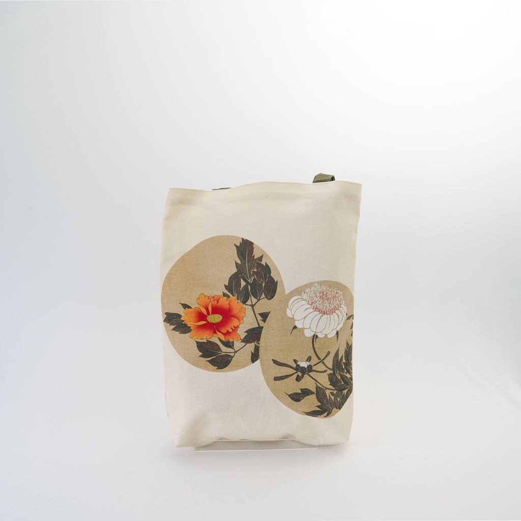 Tote Bag Ito Jakuchu "Ceiling Paintings" Beige