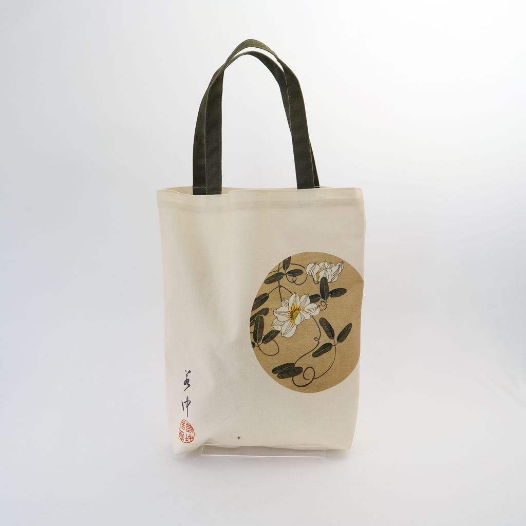 Tote Bag Ito Jakuchu "Ceiling Paintings" Beige