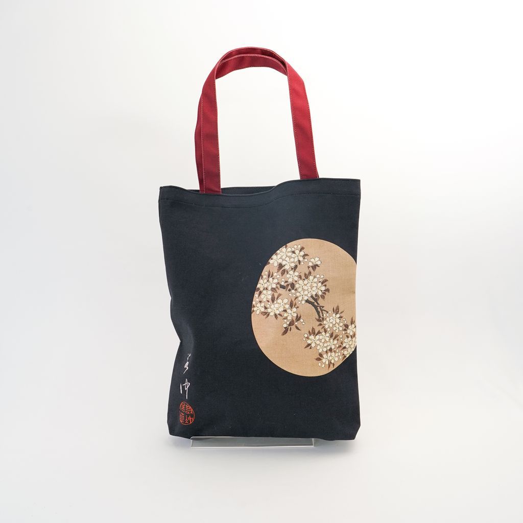 Tote Bag Ito Jakuchu "Ceiling Paintings" Black