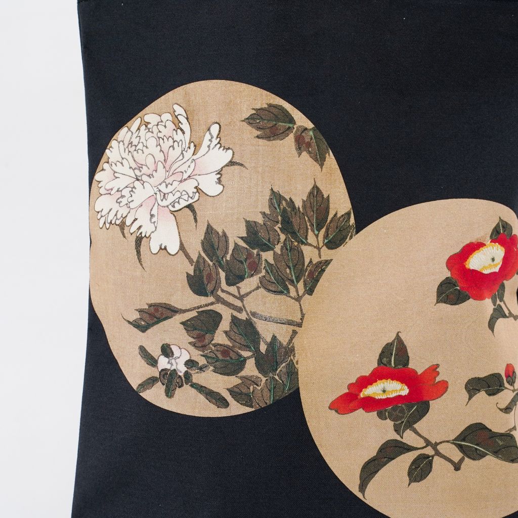 Tote Bag Ito Jakuchu "Ceiling Paintings" Black