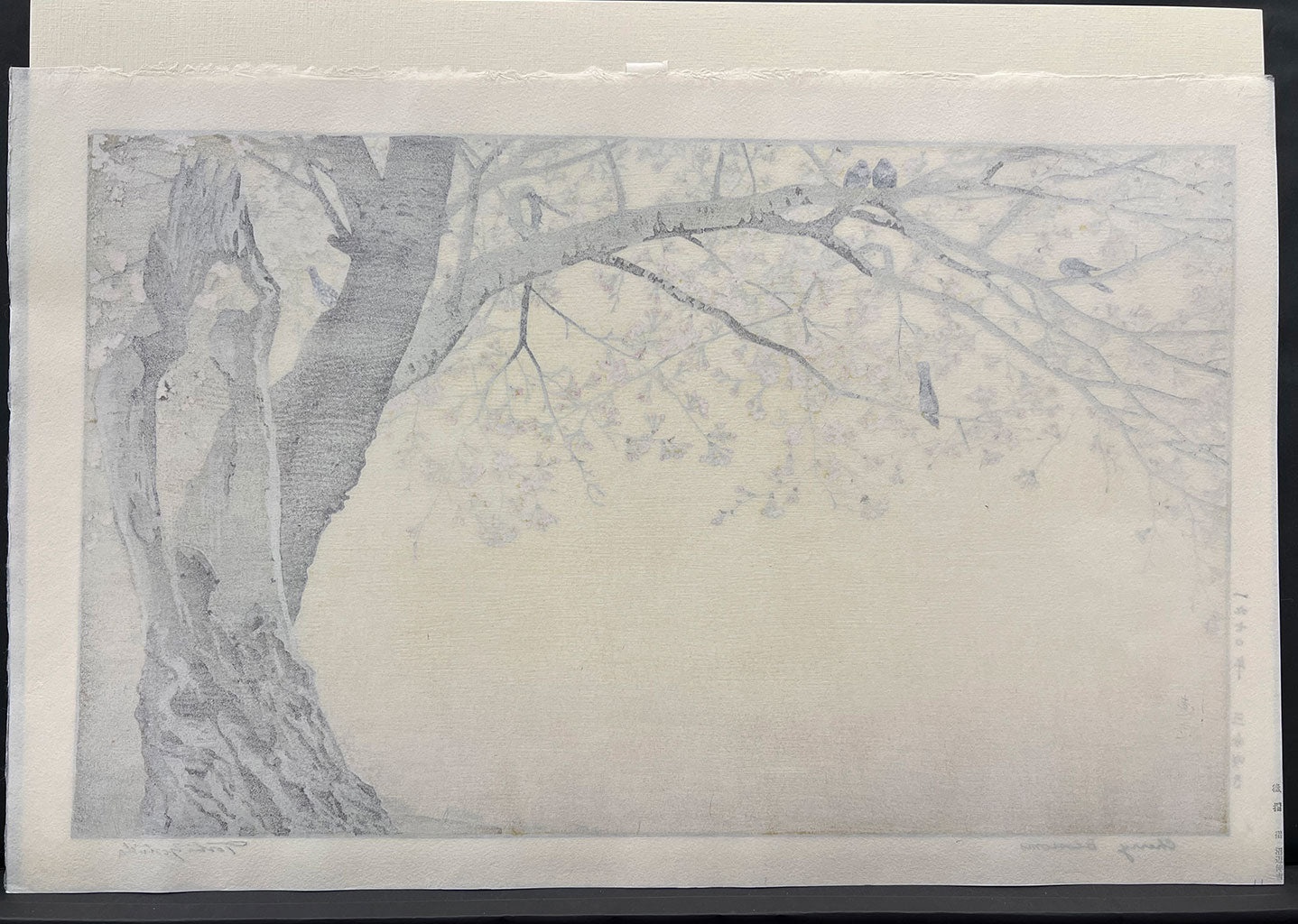 Woodblock print "Cherry Blossom" by Yoshida Toshi Published by Yoshida Studio