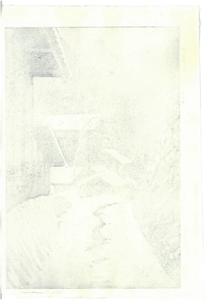 Woodblock print "Glow at Dusk in Jyoshu Minakami, Gunma pref." by Kasamatsu Shiro Published by UNSODO