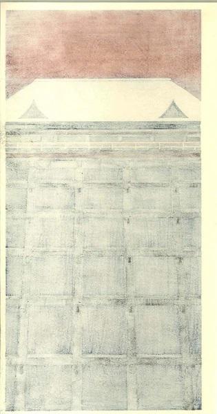 Woodblock print "Snow stage in Kiyomizu temple" by Kato Teruhide Published by UNSODO Large size