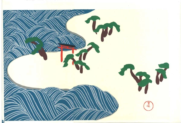 Woodblock print "Sumino-e ( Osaka pref. )" by Kamisaka Sekka Published by UNSODO