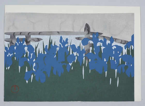 Woodblock print "Iris" by Kamisaka Sekka Published by UNSODO