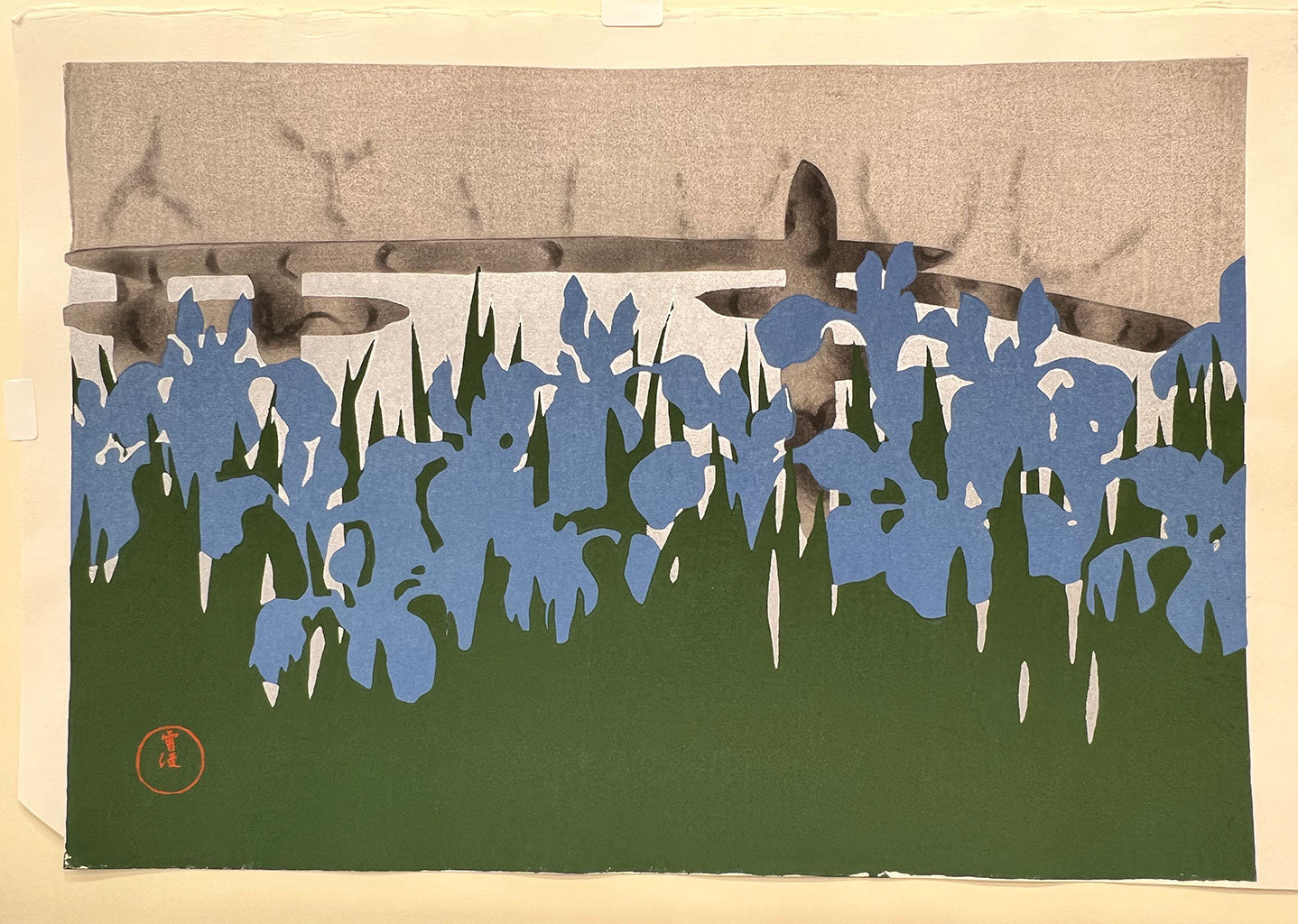 Woodblock print "Iris" by Kamisaka Sekka Published by UNSODO
