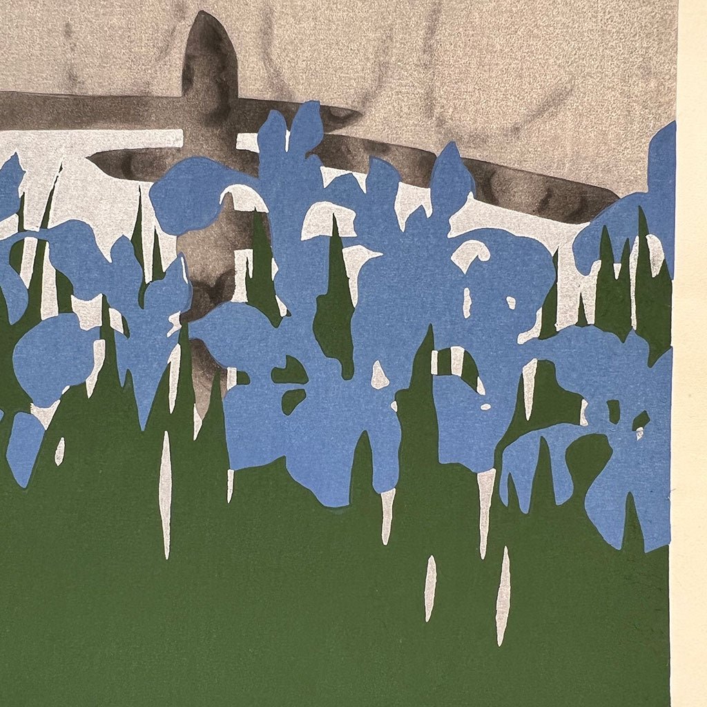Woodblock print "Iris" by Kamisaka Sekka Published by UNSODO