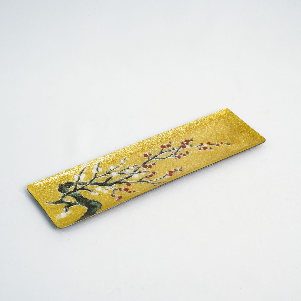 Cloisonne Pen Tray "Plum Blossoms"