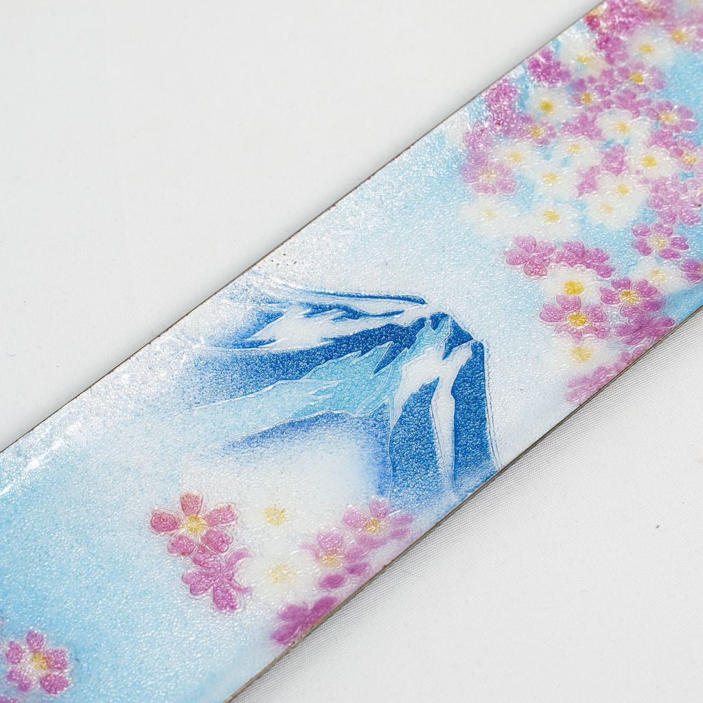 Cloisonne Pen Tray "Mt. Fuji & Cherry Blossoms"