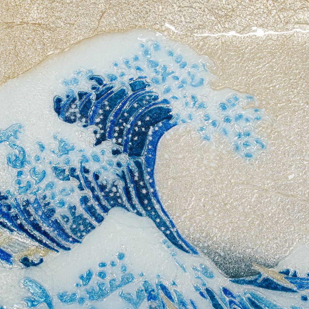 Cloisonne Decorative Plate "The Waves Off the Coast of Kanagawa"