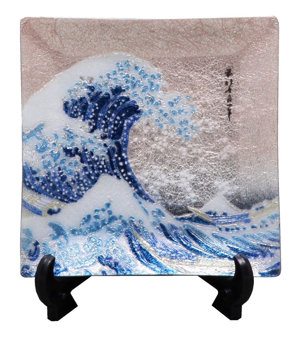 Cloisonne Decorative Plate "The Waves Off the Coast of Kanagawa"