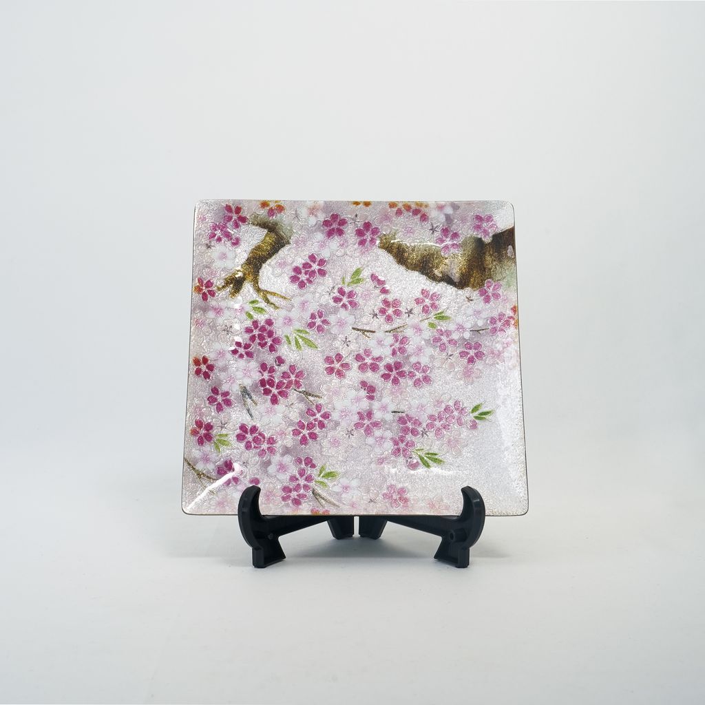 Cloisonne Decorative Plate "Weeping Cherry Blossoms"