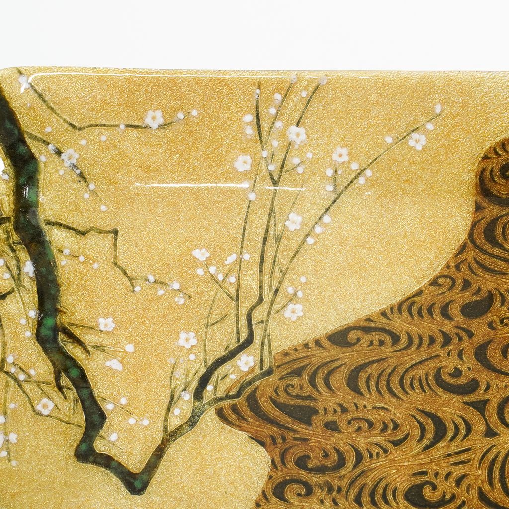 Cloisonne Decorative Plate "Korin-Ume Plum Blossoms"