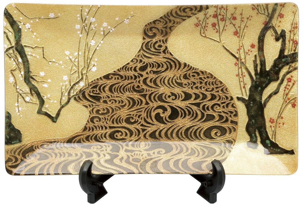 Cloisonne Decorative Plate "Korin-Ume Plum Blossoms"