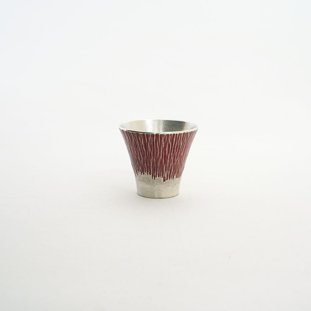 Tinware Sake Cup Mt.Fuji Red