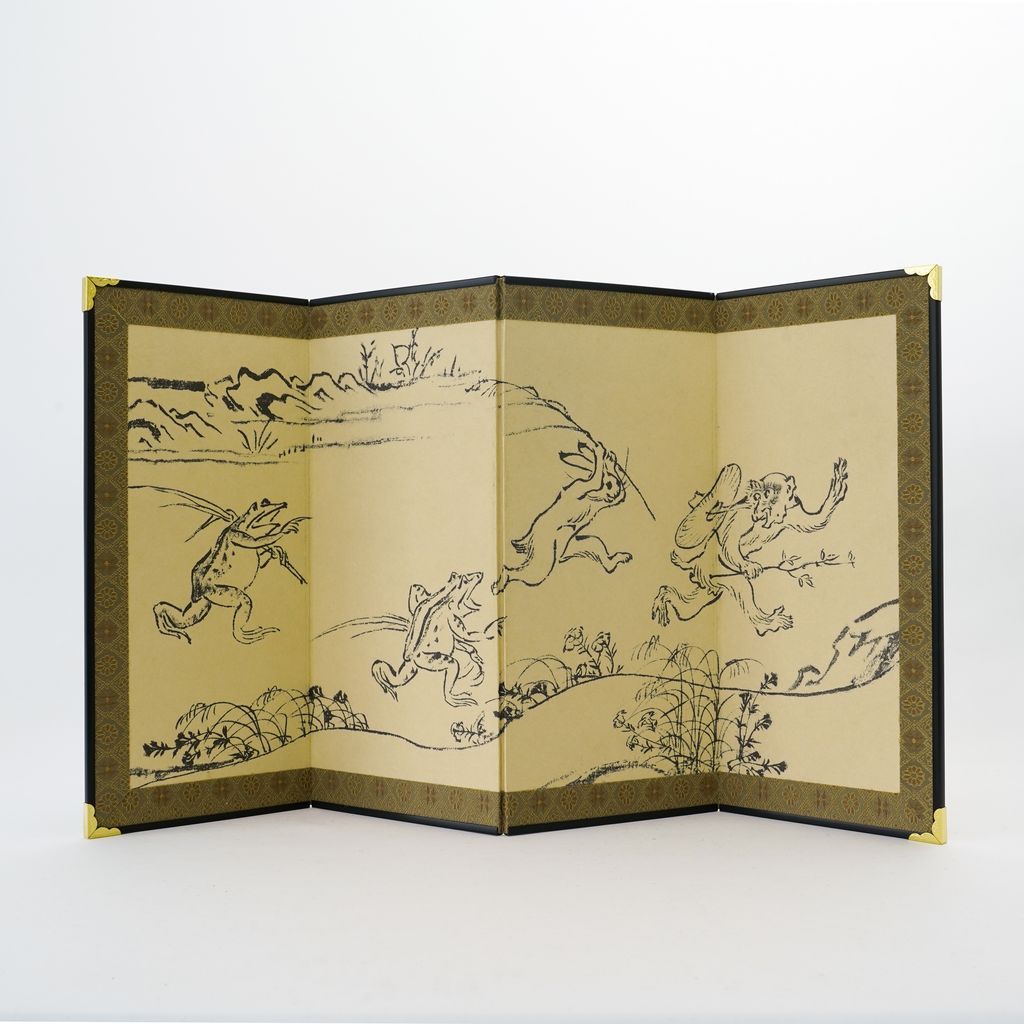 Small folding screens "Choju-Giga" four panels