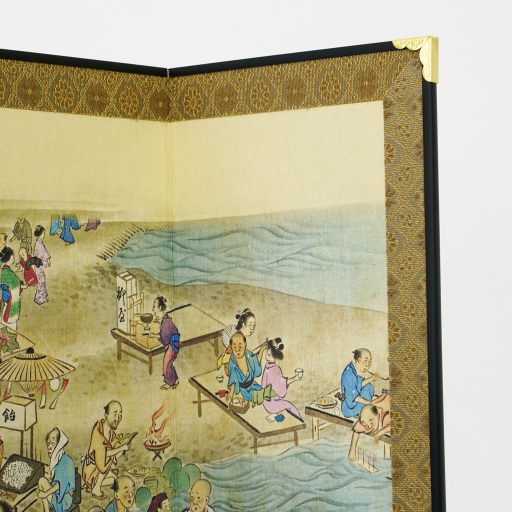 Small folding screens "Around the capital Kyoto" four panels