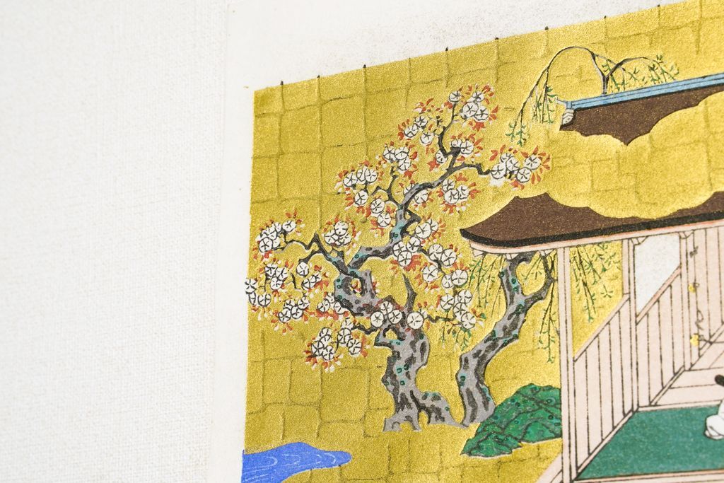 Woodblock print "Horse barn" by Uchida Original Published by UCHIDA ART