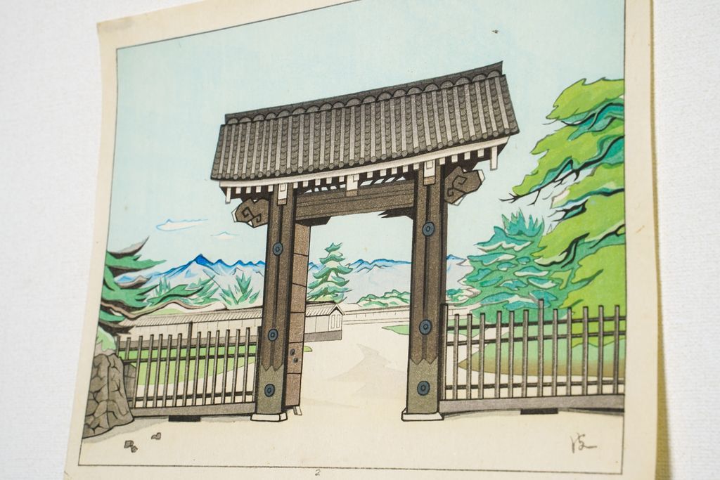 Woodblock print "Hamaguri gomon Old Print 1960's" Published by UCHIDA ART