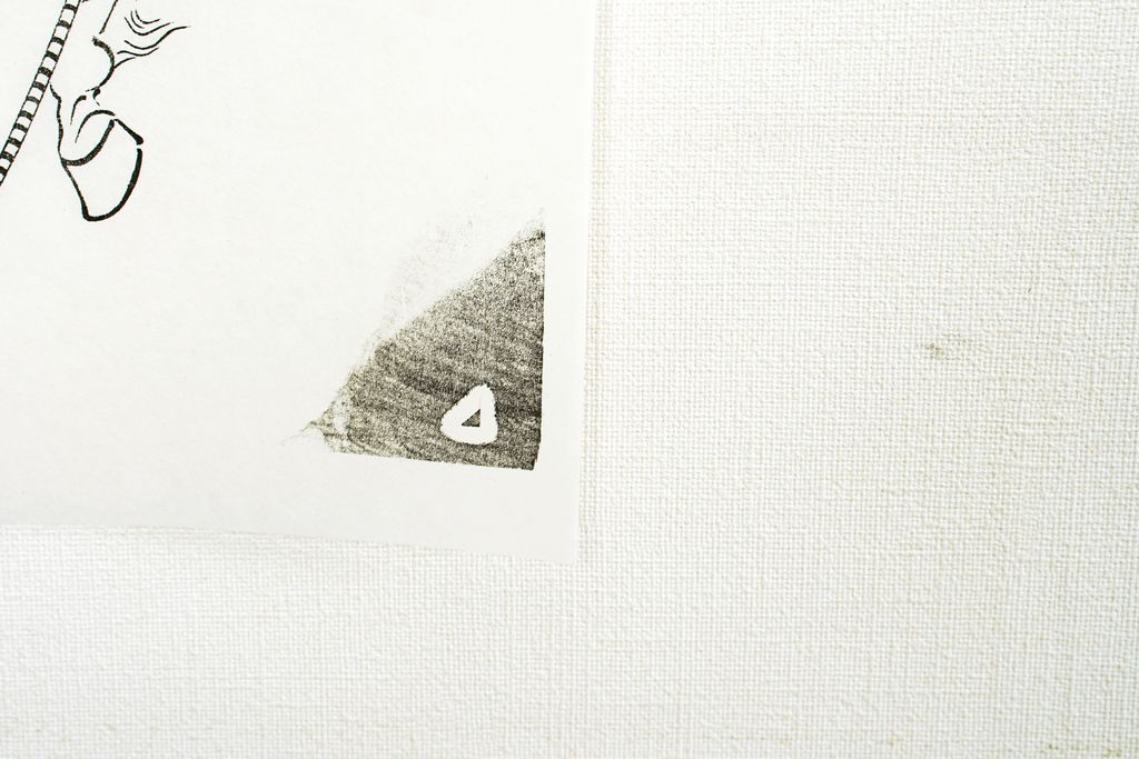 Woodblock print "Samurai ( Black and Wite )" by Uchida Original Published by UCHIDA ART