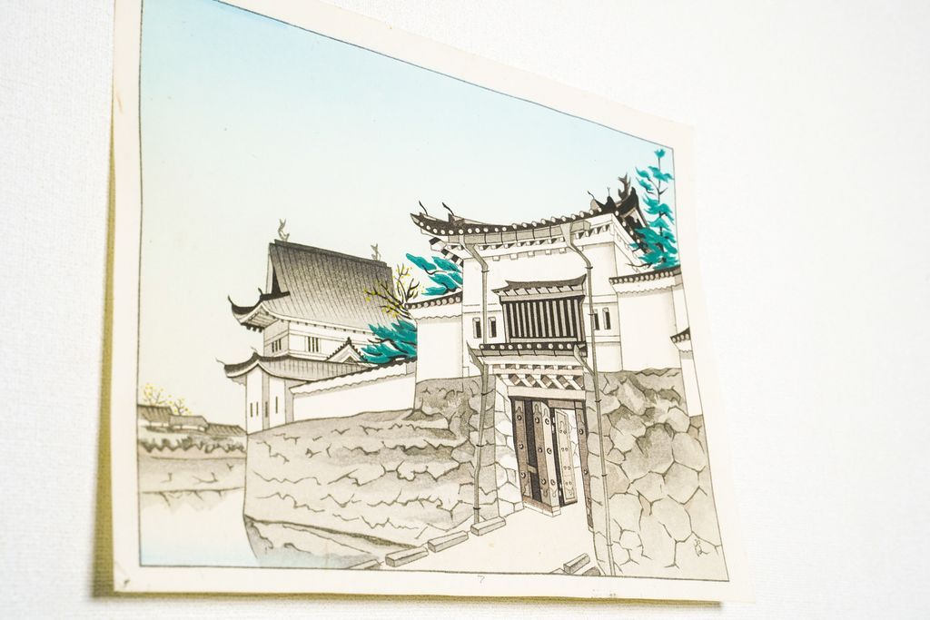 Woodblock print "Nagoya Castle" by Uchida Original Published by UCHIDA ART