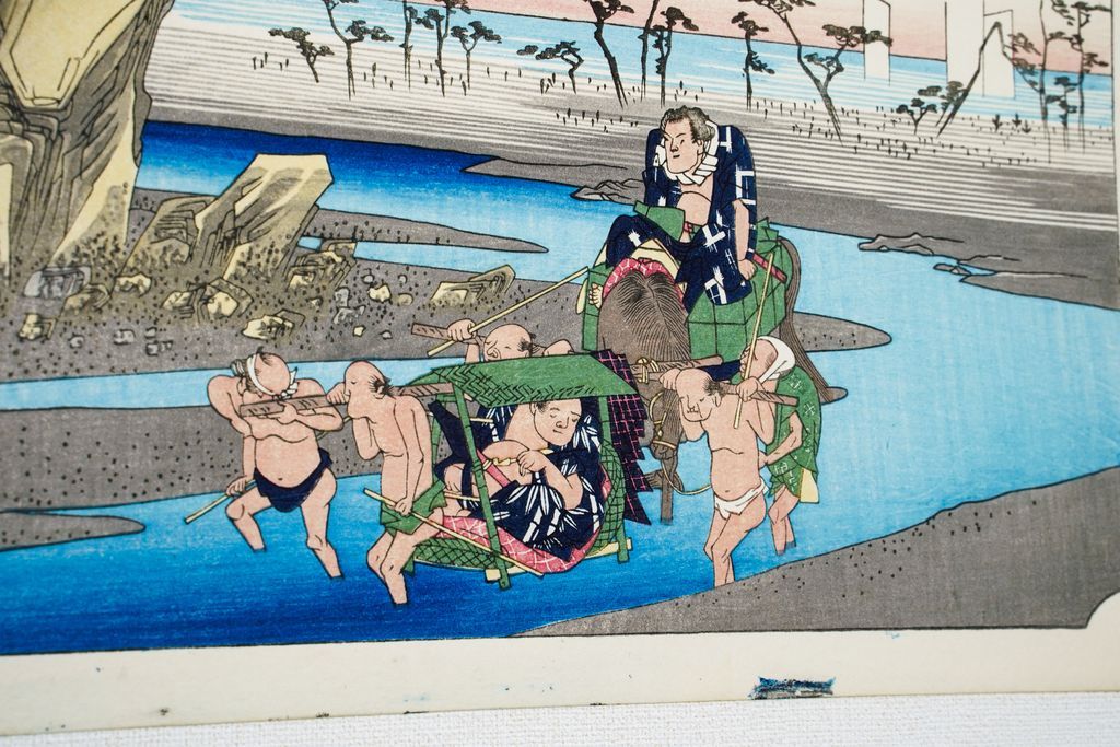 Woodblock print "No.18 Okitsu【 Tokaido 53 stations 】" by HIROSHIGE Published by UCHIDA ART