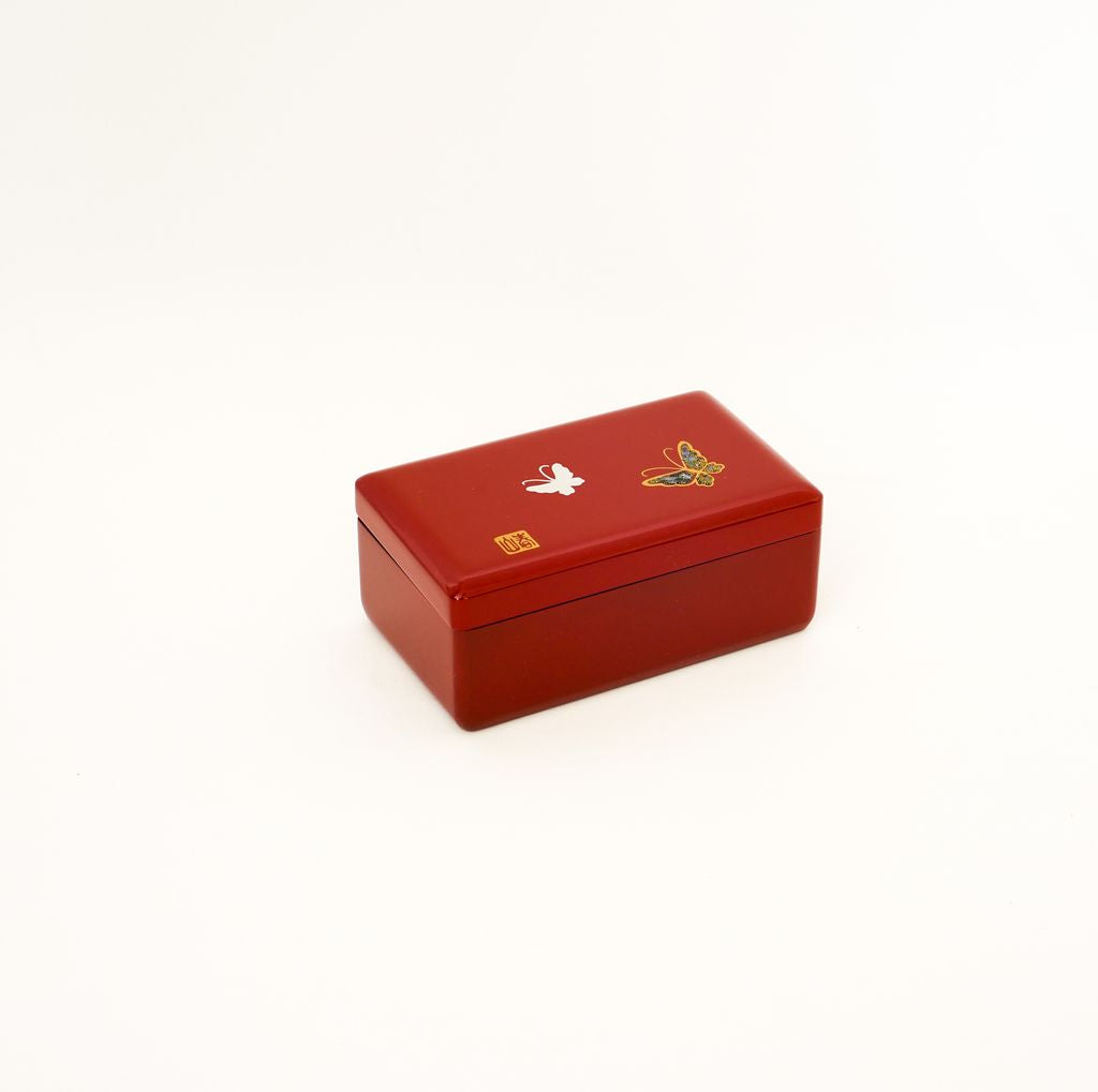 Lacquerware Box "Butterflies" Red S45B