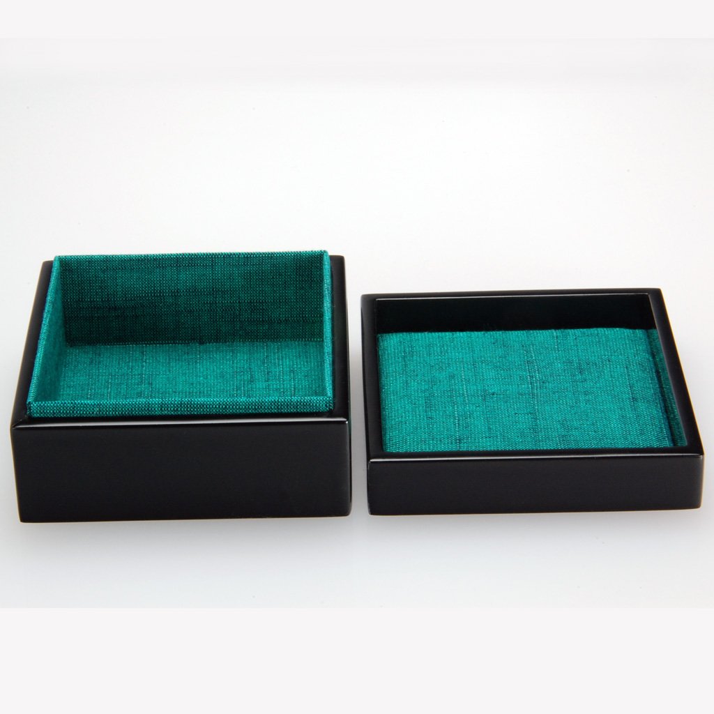 Lacquerware Box "White egret flower" Size 3.0 Sagi-so Aizu lacquerware