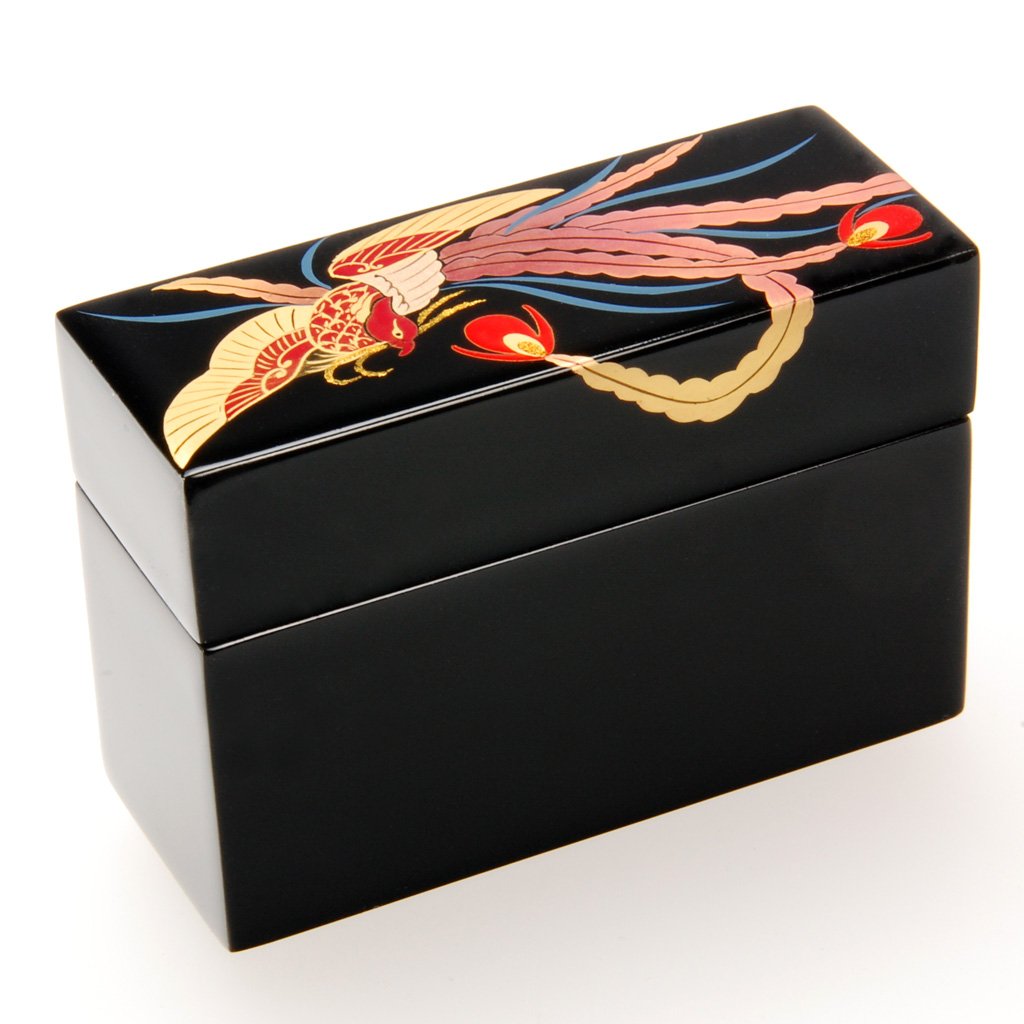 Lacquerware Card Box "Phoenix" Aizu lacquerware