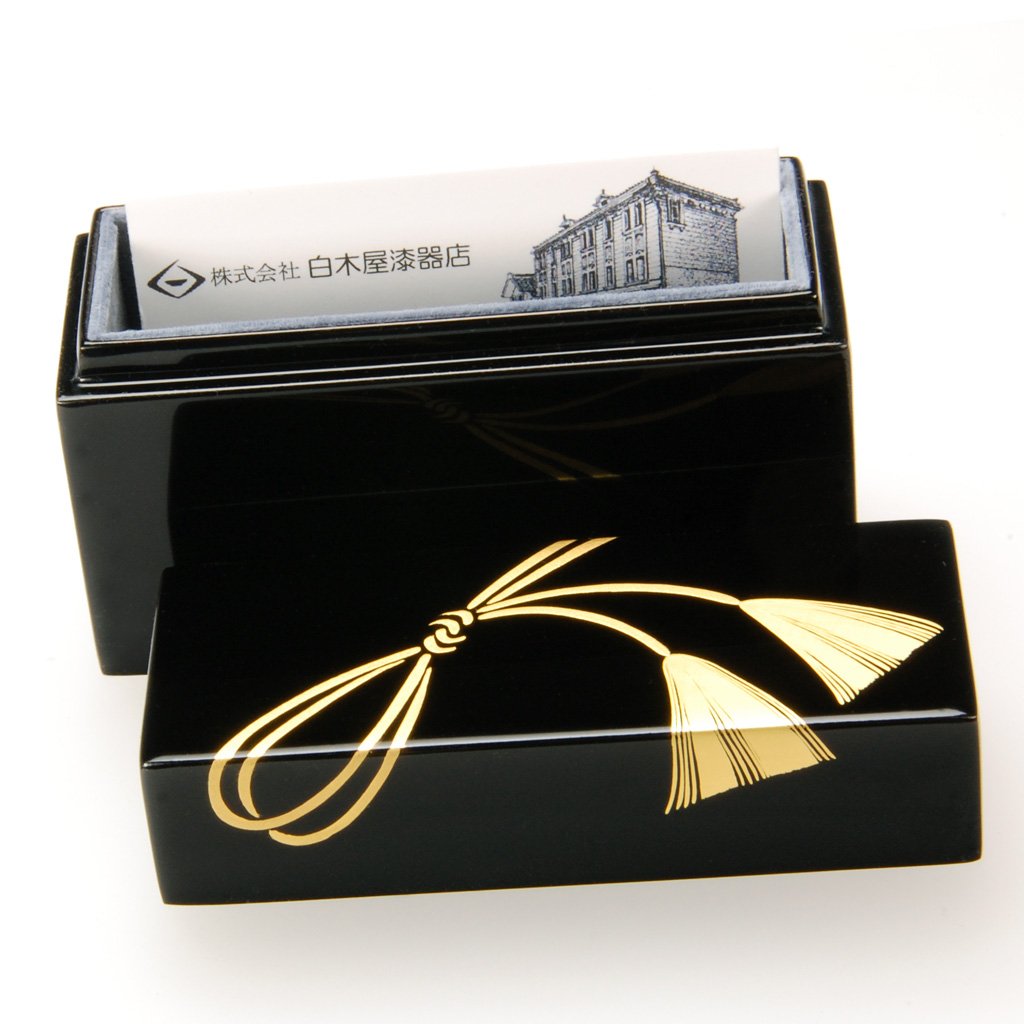 Lacquerware Card Box "Ribbon" Aizu lacquerware