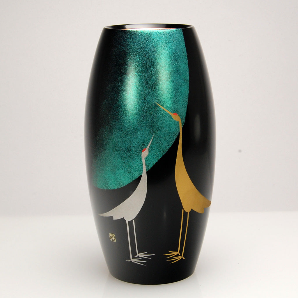 Lacquerware Vase "Blue Moon" Size 7.0 Sogetsu Aizu lacquerware