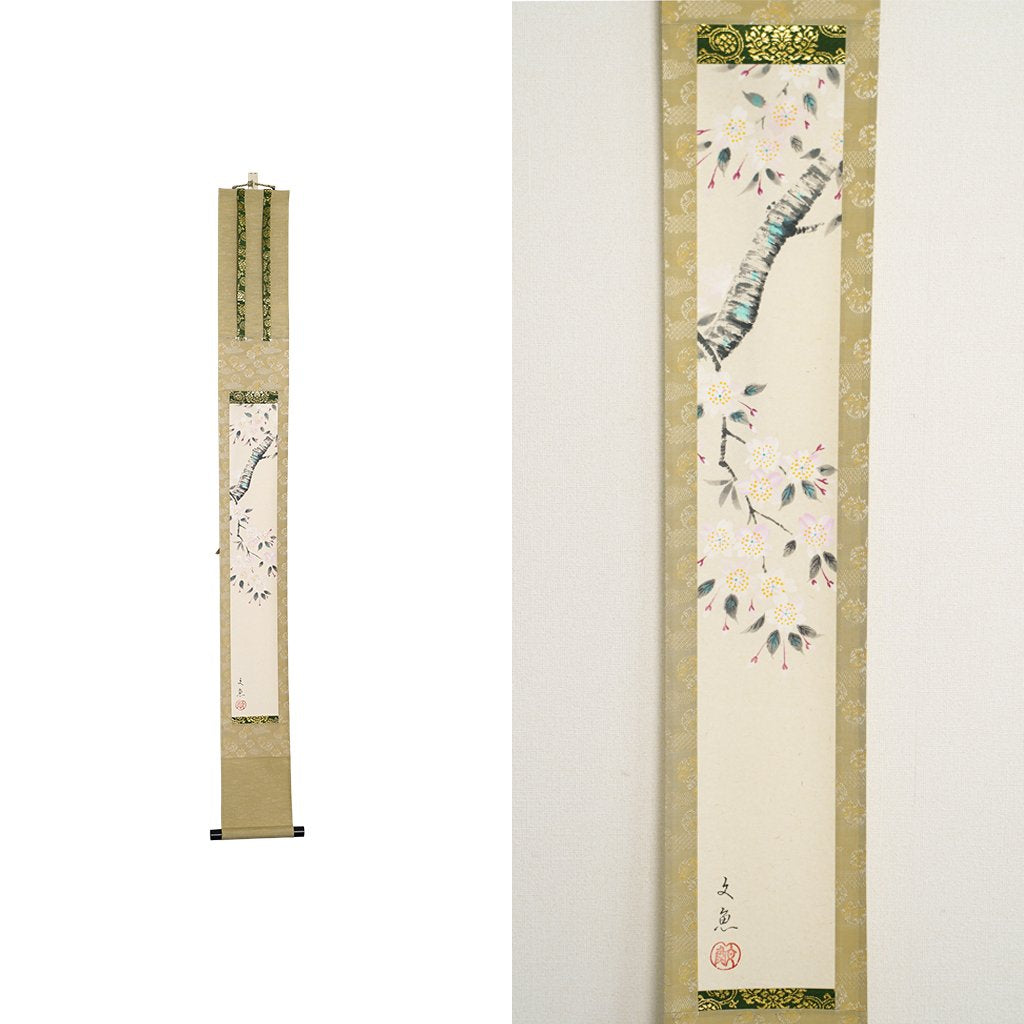 Small Hanging Scroll Bungyo Nakatani "Cherry Blossoms"