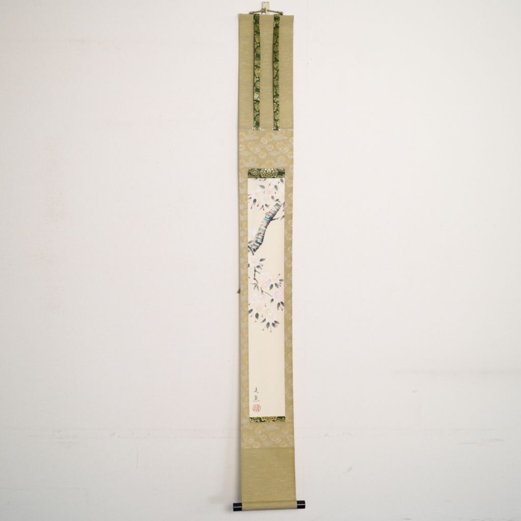 Small Hanging Scroll Bungyo Nakatani "Cherry Blossoms"