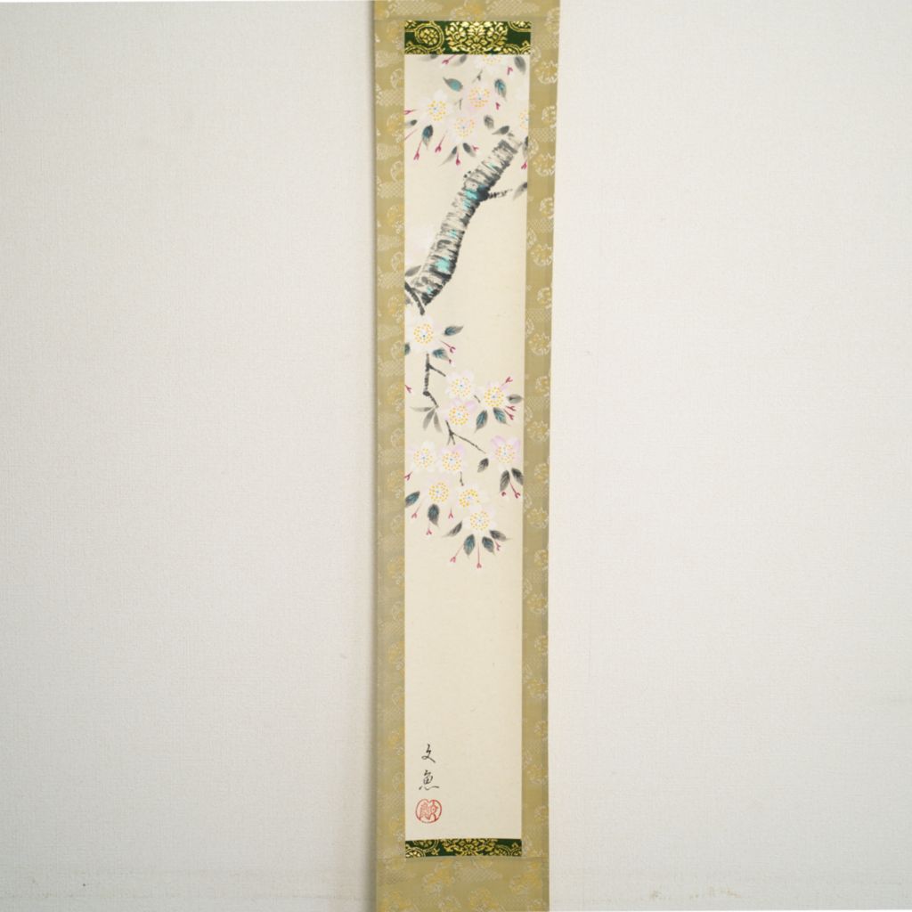 Small Hanging Scroll Bungyo Nakatani "Cherry Blossoms"