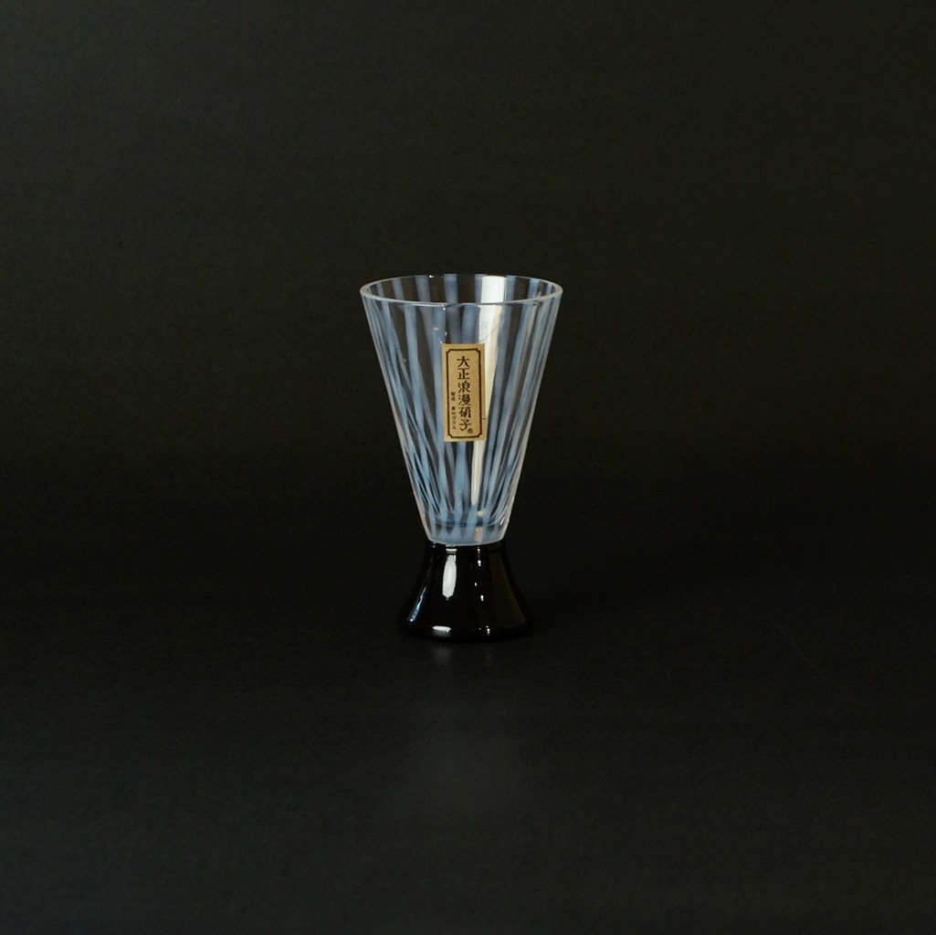 Edo Glass Sake Cup Taisho Roman Stripe