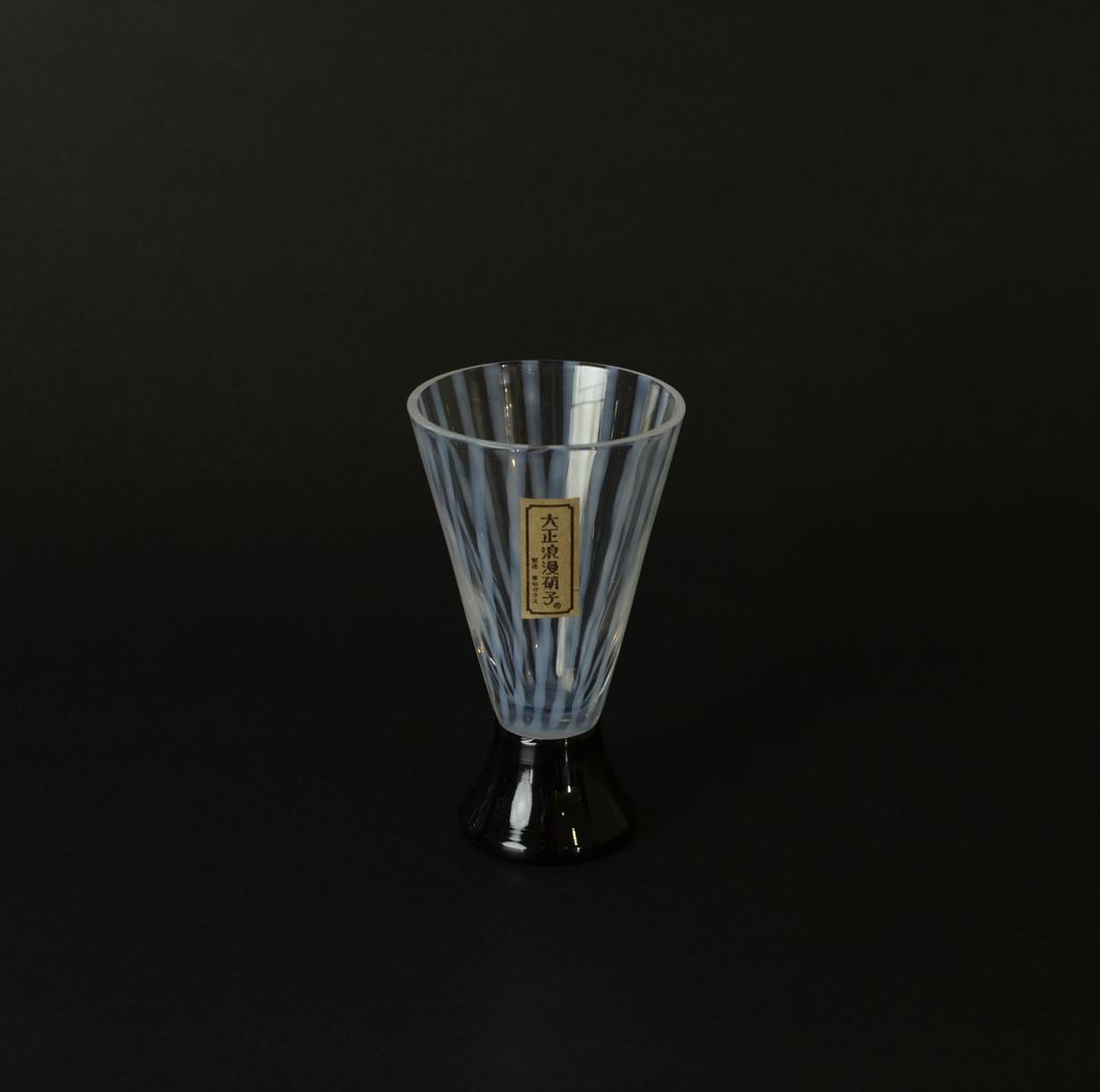 Edo Glass Sake Cup Taisho Roman Stripe