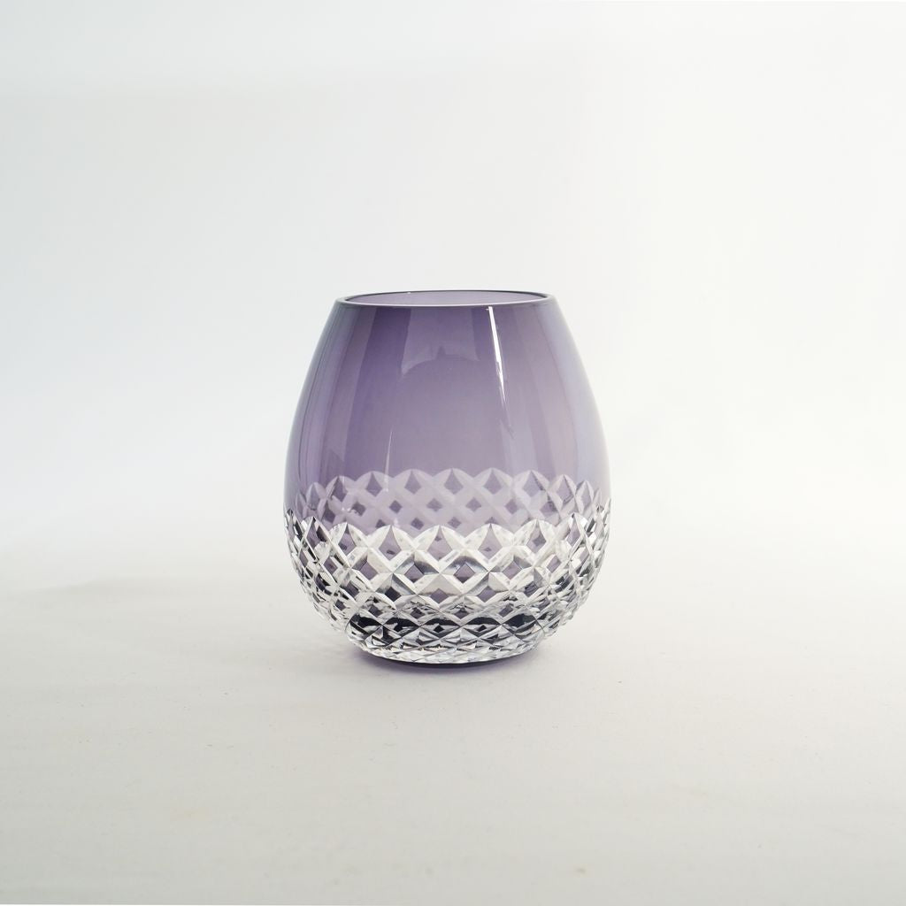 Edo kiriko Tumbler “Karai” Arare Purple
